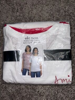 Ella Moss White and Red Short-Sleeve Tee 2-Pack